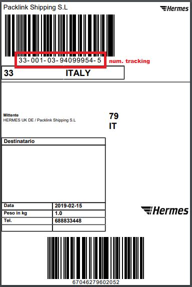 corriere hermes numero di tracking &01517380003023000395967|tracking pacco hermes.